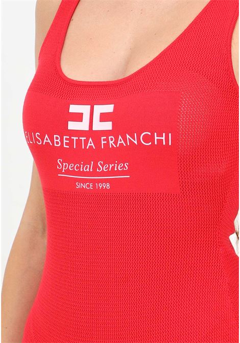 Body rosso da donna con logo ELISABETTA FRANCHI | BK66Q46E2CG5